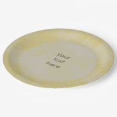 Schlichte Tile-Keramik-Oberfläche Gelb beliebiger Pappteller (Schrägansicht)