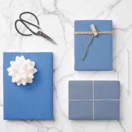 Schlichte Tufts Lake Shadow Blue Shades 3 Tones Geschenkpapier Set