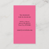 Schlichte u. einfache rosa vertikale visitenkarte (Rückseite)