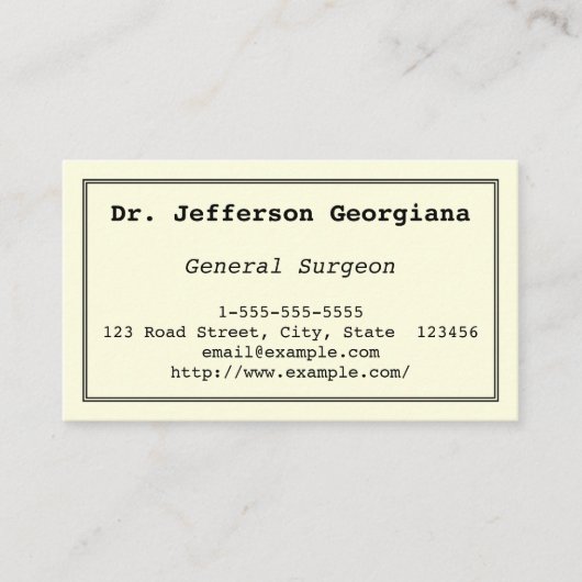 Schlichte u. grundlegende Geschäfts-Karte Visitenkarte (Vorderseite)