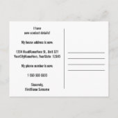 Schlichte u. Minimalistische neue Ankündigungspostkarte (Rückseite)