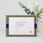 Schlichte uAwg Einladungen in Gelb- und Marineblau (Stehend Vorderseite)