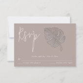 Schlichte UAWG mit Prägung aus tropischen Blättern RSVP Karte (Vorderseite)