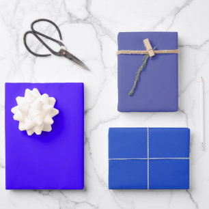 Schlichte Ultramarine Cerulean Rec Blue Shades 3 T Geschenkpapier Set