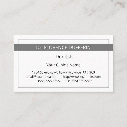 Schlichte und bescheidene Berufliche Visitenkarte (Vorderseite)