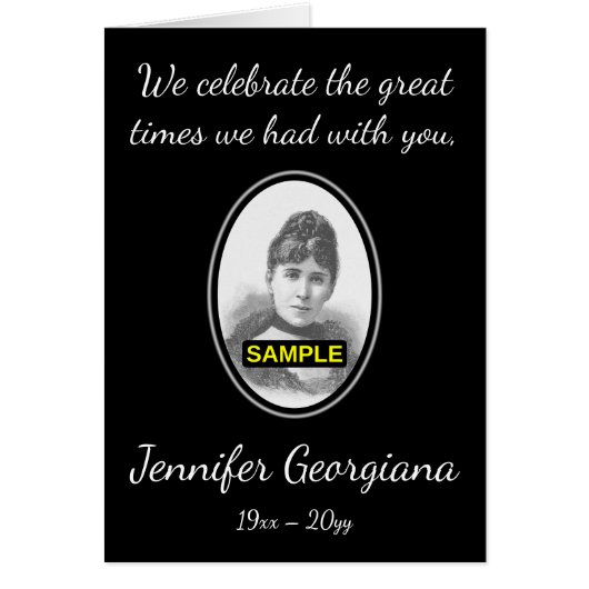 Schlichte und einfache Beerdigungskarte mit Foto (Vorne)