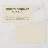 Schlichte und einfache Berufliche Visitenkarte (Vorne/Hinten)