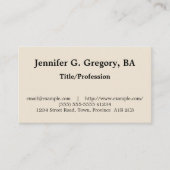 Schlichte und einfache Berufliche Visitenkarte (Vorderseite)