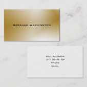 Schlichte und einfache Geschäfts-Karte - Gold Visitenkarte (Vorne/Hinten)