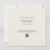 Schlichte und einfache moderne Beige Square Weddin Einladung (Rückseite)