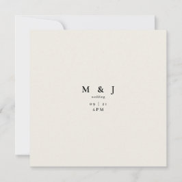 Schlichte und einfache moderne Beige Square Weddin Einladung