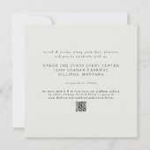 Schlichte und einfache moderne Beige Square Weddin Einladung (Rückseite)