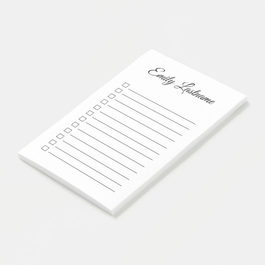 Schlichte und einfache Personalisierte Hinweise Post-it Klebezettel (angewinkelt)