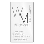 Schlichte und einfache weiße Berufliche Visitenkar Magnetische Visitenkarte (Vorderseite Vertikal)