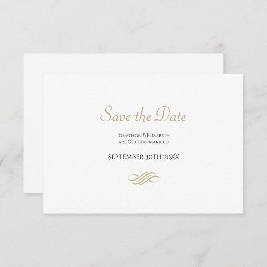 Schlichte und einfache White Gold Klassik Save the (Vorne/Hinten)