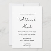 schlichte und elegante weiße Hochzeitskarte Einladung (Vorderseite)