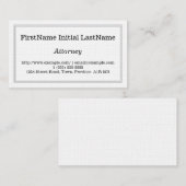 Schlichte und individuell anpassbare Anwaltskarte Visitenkarte (Vorne/Hinten)