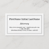 Schlichte und individuell anpassbare Anwaltskarte Visitenkarte (Vorderseite)