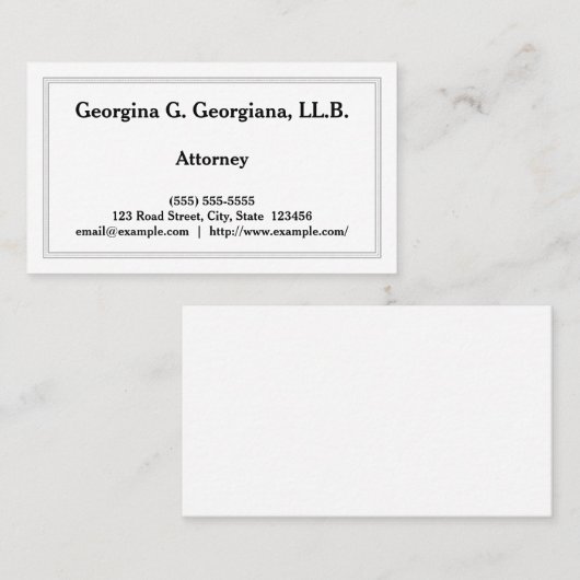 Schlichte und konservative Anwaltskarte Visitenkarte (Vorne/Hinten)