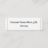 Schlichte und Minimalistische Anwaltskarte Mini Visitenkarte (Vorderseite)