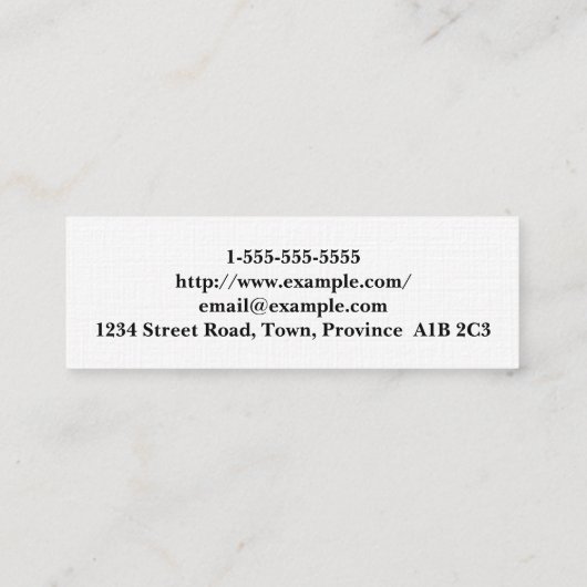 Schlichte und Minimalistische Anwaltskarte Mini Visitenkarte (Rückseite)