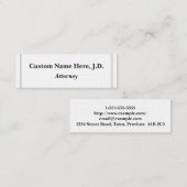 Schlichte und Minimalistische Anwaltskarte Mini Visitenkarte (Vorne/Hinten)