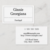 Schlichte und saubere Paralegal-Visitenkarte Visitenkarte (Vorne/Hinten)