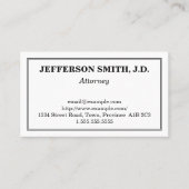 Schlichte und traditionelle Anwaltskarte Visitenkarte (Vorderseite)