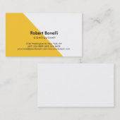 Schlichte Unternehmenskarte für White Yellow Consu Visitenkarte (Vorne/Hinten)