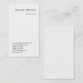 Schlichte vertikale, saubere, weiße, trendige Visi Visitenkarte (Vorne/Hinten)