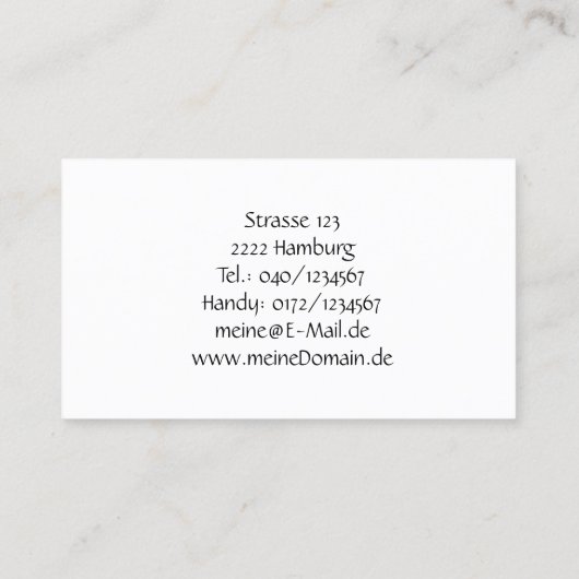 schlichte Visitenkarte (Rückseite)