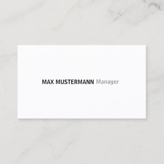 schlichte Visitenkarte (Vorderseite)