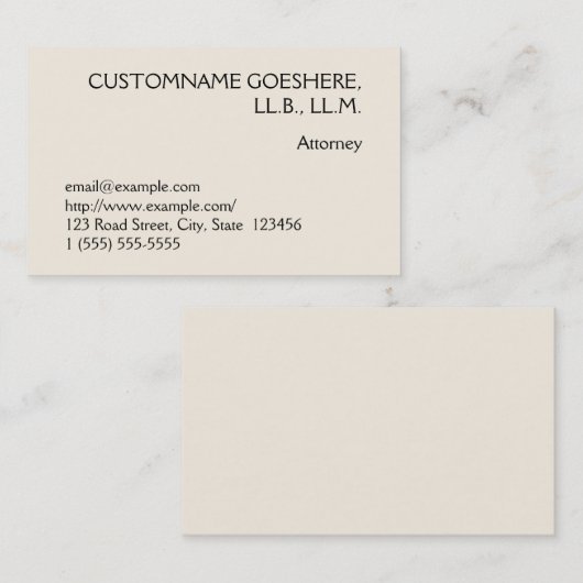 Schlichte Visitenkarte (Vorne/Hinten)