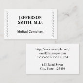Schlichte Visitenkarte des Arztes (Vorne/Hinten)