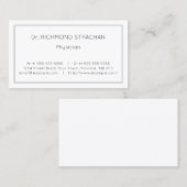 Schlichte Visitenkarte des Gesundheitsfachpersonal (Vorne/Hinten)