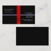 Schlichte Visitenkarte für den Black Red Strip Man (Vorne/Hinten)