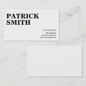 Schlichte Visitenkarte für Fett-Text-Psychologen (Vorne/Hinten)