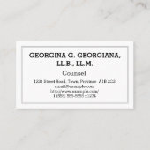 Schlichte Visitenkarte für Rechtsanwälte (Vorderseite)