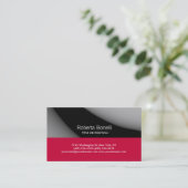 Schlichte Visitenkarte in Schwarz/Rosa (Stehend Vorderseite)