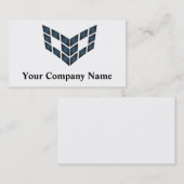 Schlichte Visitenkarten-Logo Blue Abstrakt Squares Visitenkarte (Vorne/Hinten)