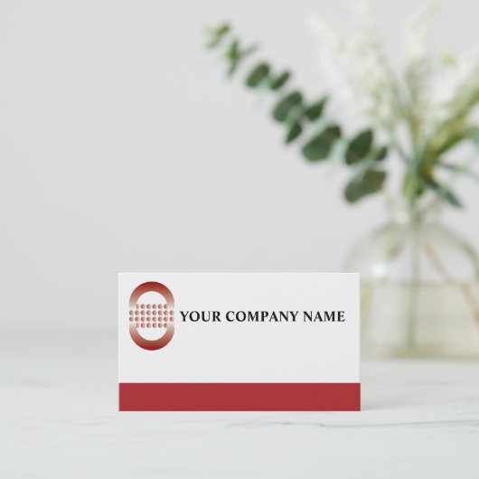 Schlichte Visitenkarten-Logo Rot Visitenkarte (Stehend Vorderseite)