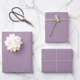 Schlichte Vollfarbe lila staubige Lavendel Geschenkpapier Set