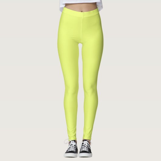 Schlichte Wassermelone Gelbe Grüne Leggings (Vorderseite)