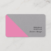 Schlichte Weibchen Minimalistisch Pink Grau Modern Visitenkarte (Vorderseite)