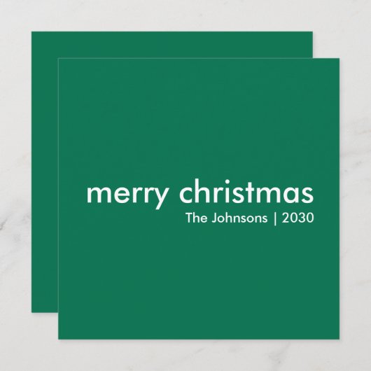 Schlichte Weihnachten | Moderner Minimalistischer (Vorne/Hinten)