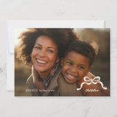 schlichte Weihnachtsbrust aus Foto Feiertagskarte (Vorderseite)