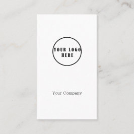 Schlichte Weiß-Schwarz Logo Business- Visitenkarte
