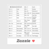 Schlichte weiße 25 Ausgewählte Windows-Tastenkombi Aufkleber (Blatt)