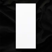 Schlichte weiße 4" x 9" Blanche Hochzeit Menükarte