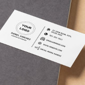 Schlichte weiße Allgemeines Hinzufügen eines Logos Visitenkarte